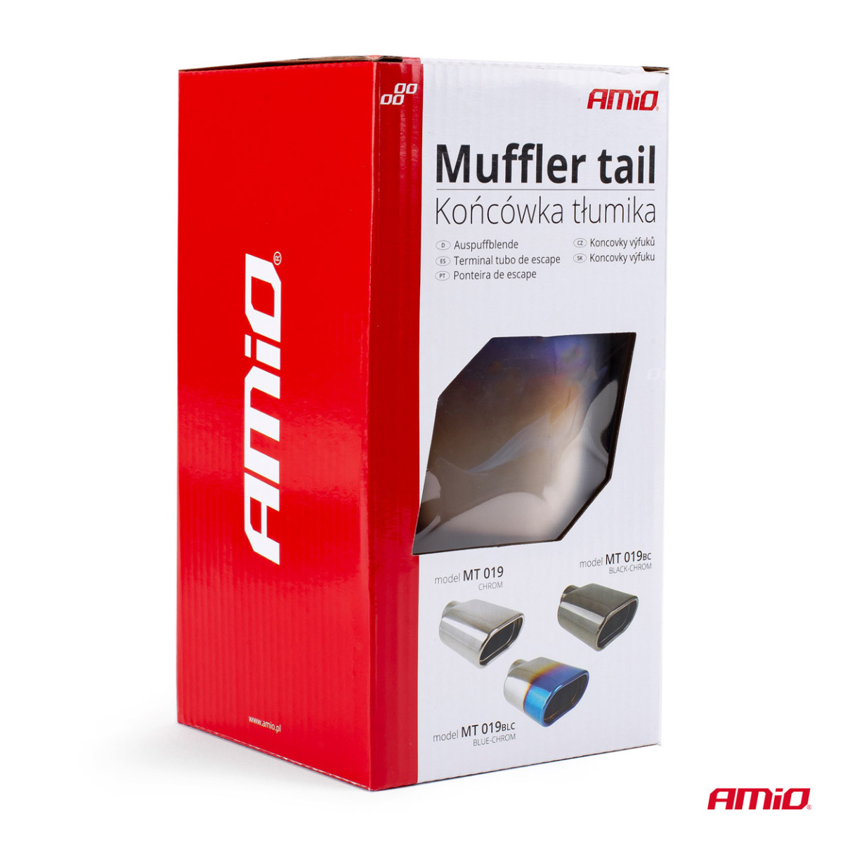 Muffler tip 30-50 mm, stainless steel, burnished metal effect, AMIO-02356