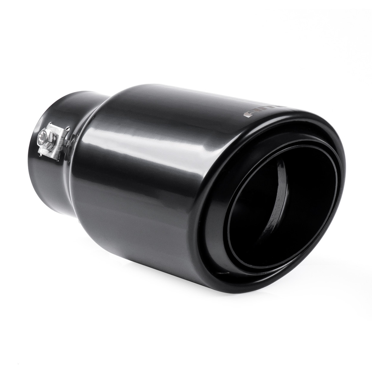 Muffler tip 43-62 mm, stainless steel, black, AMiO-03169
