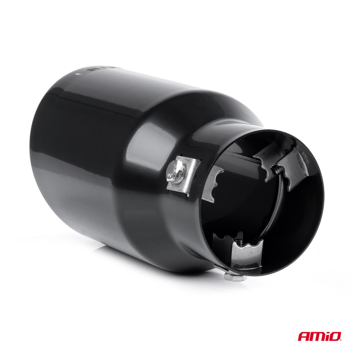 Muffler tip 43-62 mm, stainless steel, black, AMiO-03169