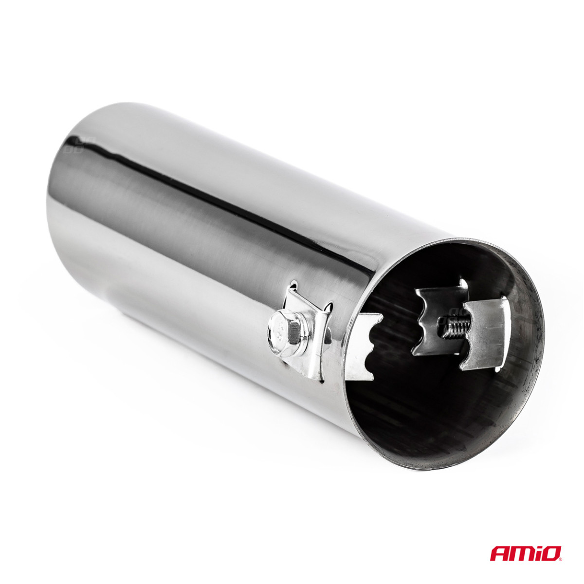 Muffler tip 30-45 mm, stainless steel, chrome plated, AMIO-01302