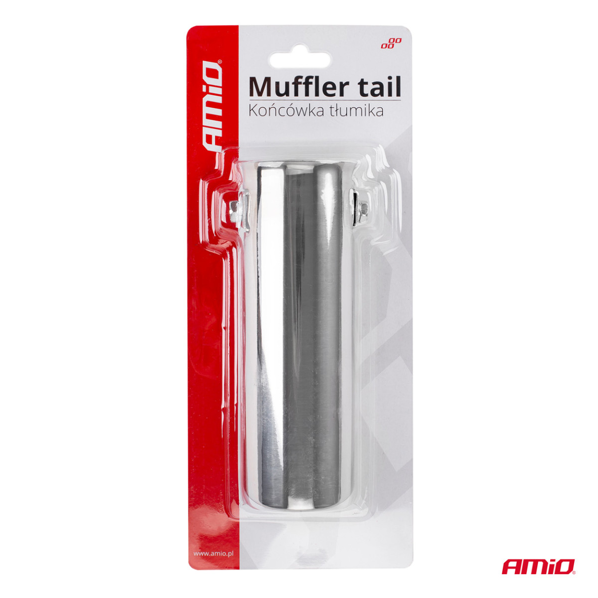 Muffler tip 30-45 mm, stainless steel, chrome plated, AMIO-01302