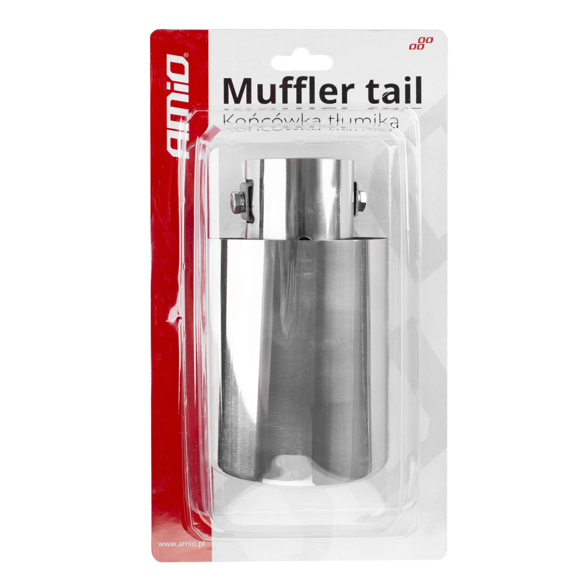 Muffler tip 30-42 mm, stainless steel, chrome plated, AMIO-01303