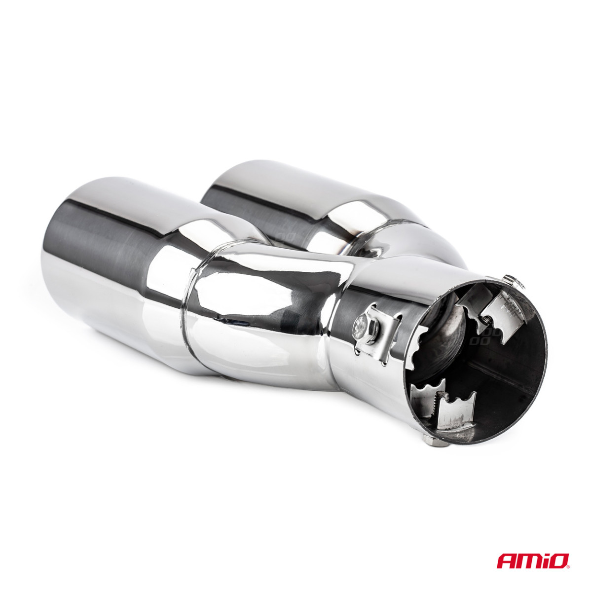 Muffler tip 35-50 mm, stainless steel, chrome plated, AMIO-01304