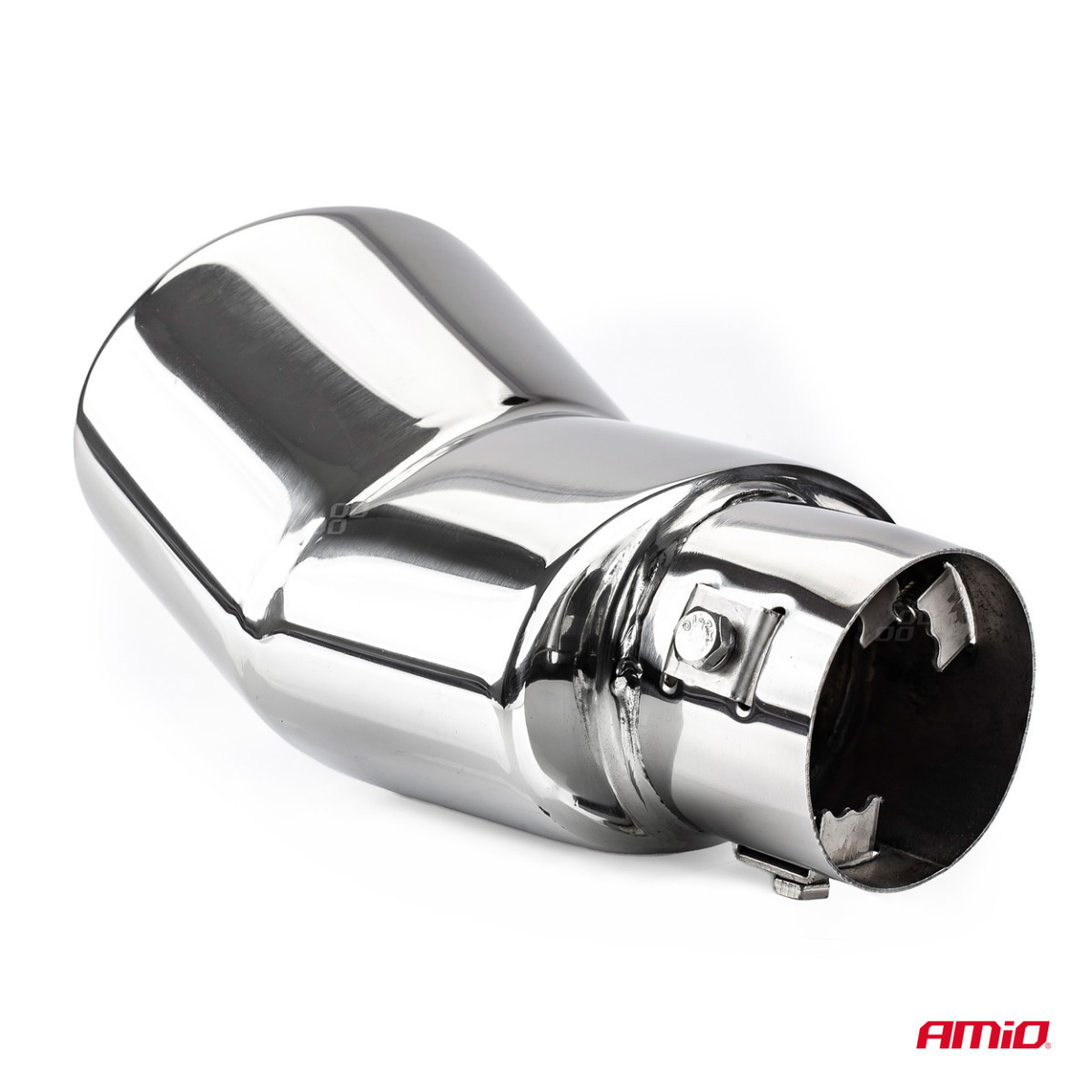 Muffler tip 35-46 mm, stainless steel, chrome plated, AMIO-01305