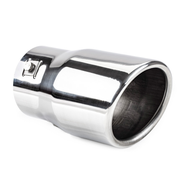 Muffler tip 48-65 mm, stainless steel, chrome plated, AMIO-01307