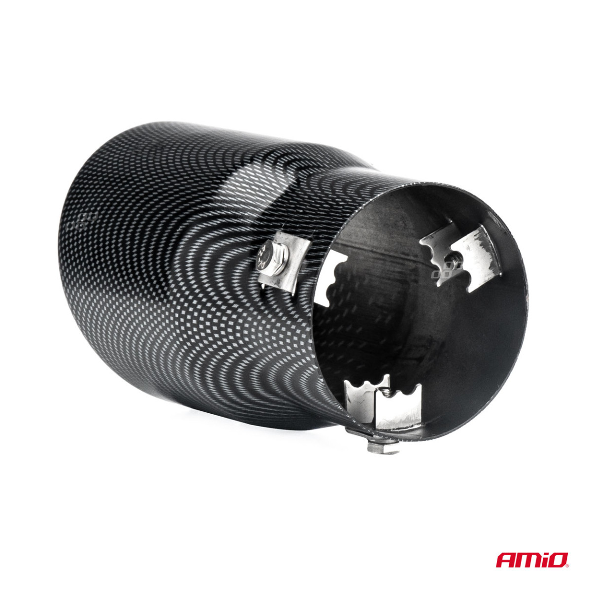 Muffler tip 48-65 mm, stainless steel, Carbon, AMIO-01117