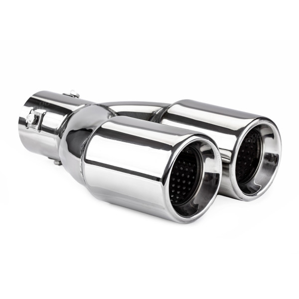 Muffler tip 36-54 mm, stainless steel, chrome plated, AMIO-01308