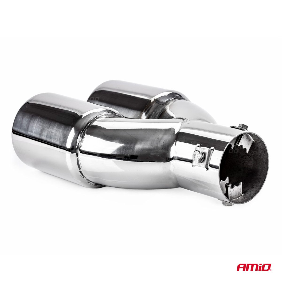 Muffler tip 36-54 mm, stainless steel, chrome plated, AMIO-01308
