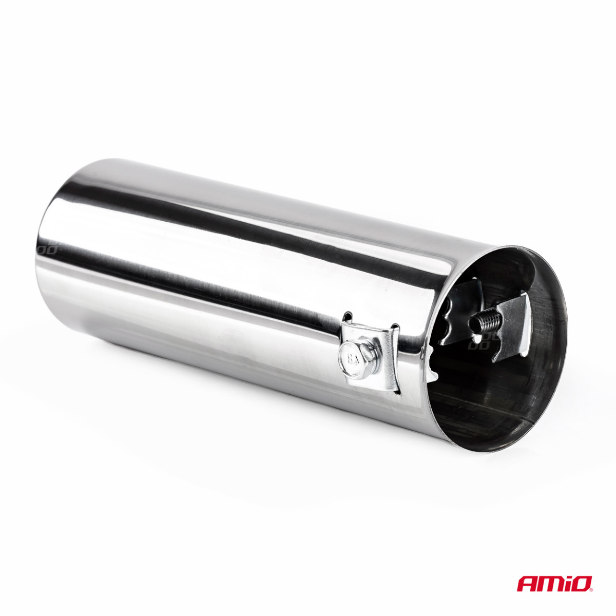 Muffler tip 31-45 mm, stainless steel, chrome plated, AMIO-01309