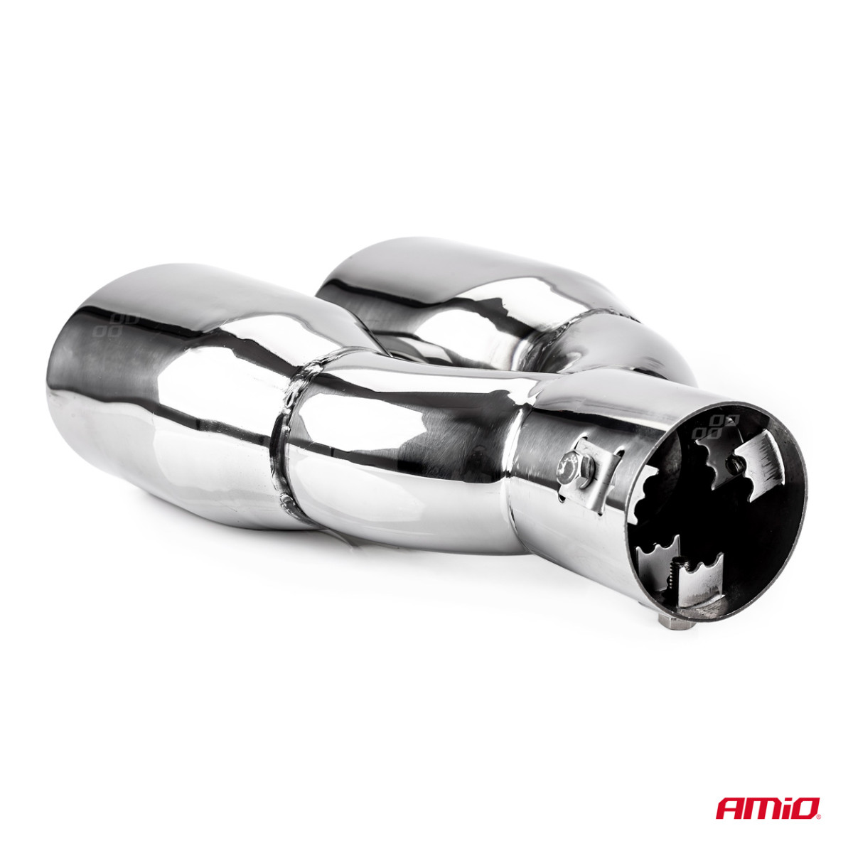 Muffler tip 38-48 mm, stainless steel, chrome plated, AMIO-01310