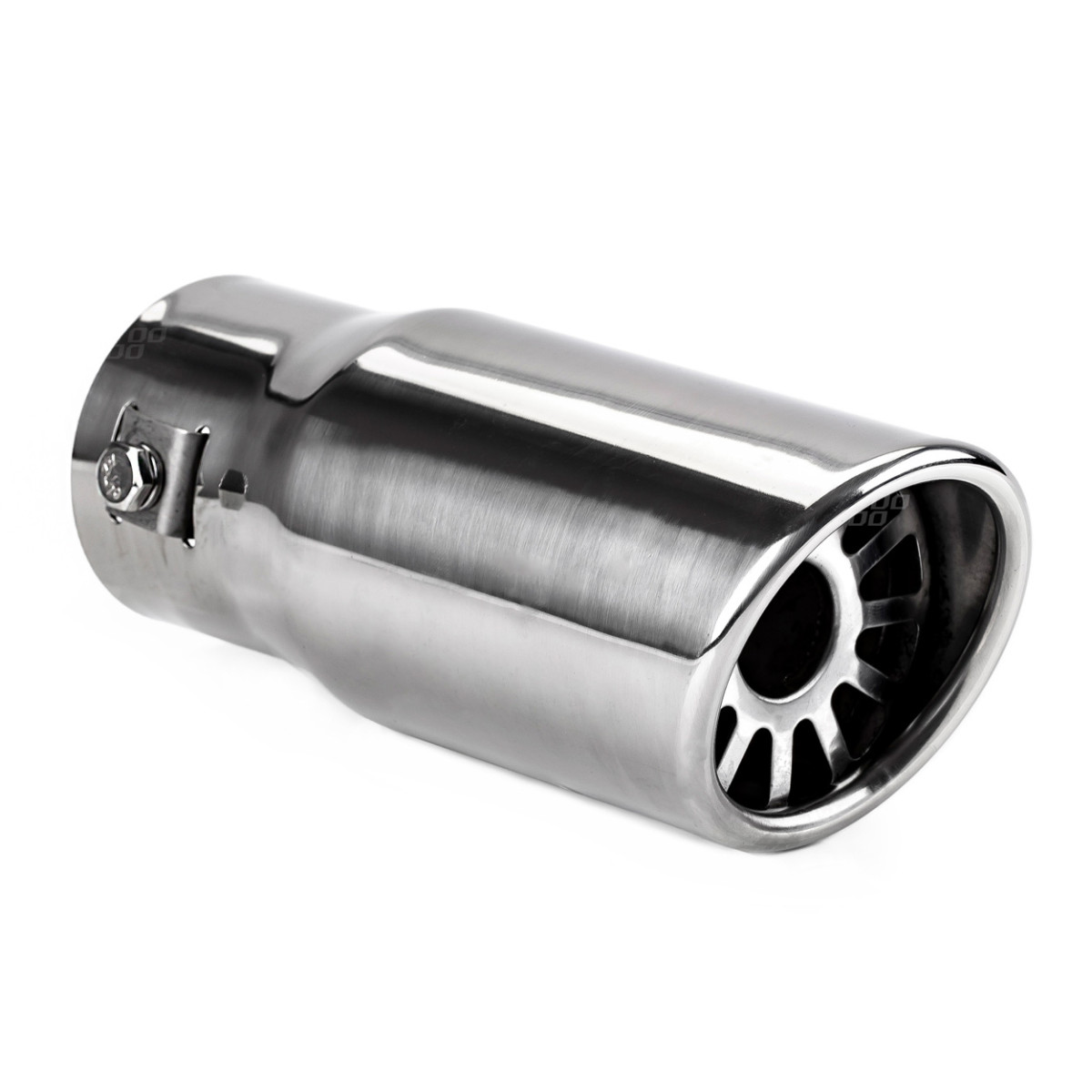 Muffler tip 32-44 mm, stainless steel, chrome plated, AMIO-01311