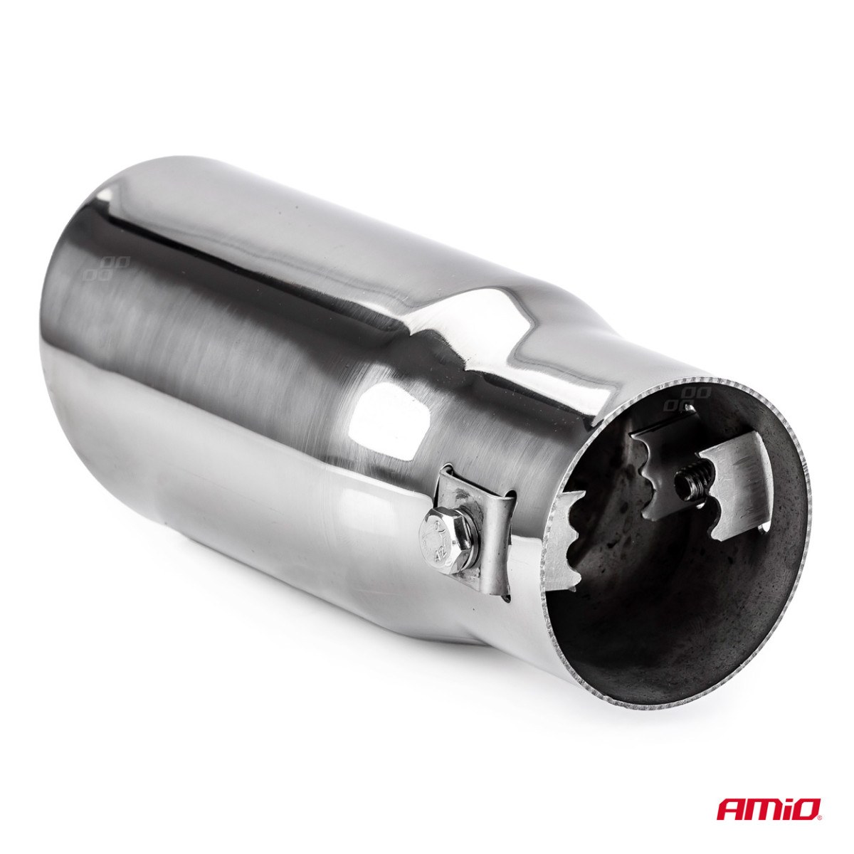 Muffler tip 32-44 mm, stainless steel, chrome plated, AMIO-01311