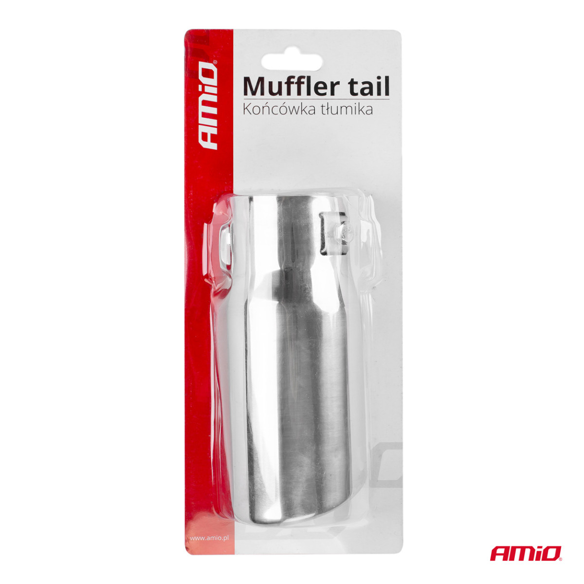 Muffler tip 32-44 mm, stainless steel, chrome plated, AMIO-01311