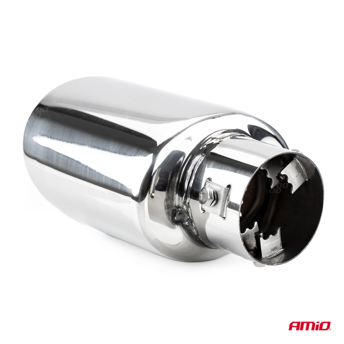 Muffler tip 33-55 mm, stainless steel, chrome plated, AMIO-01314