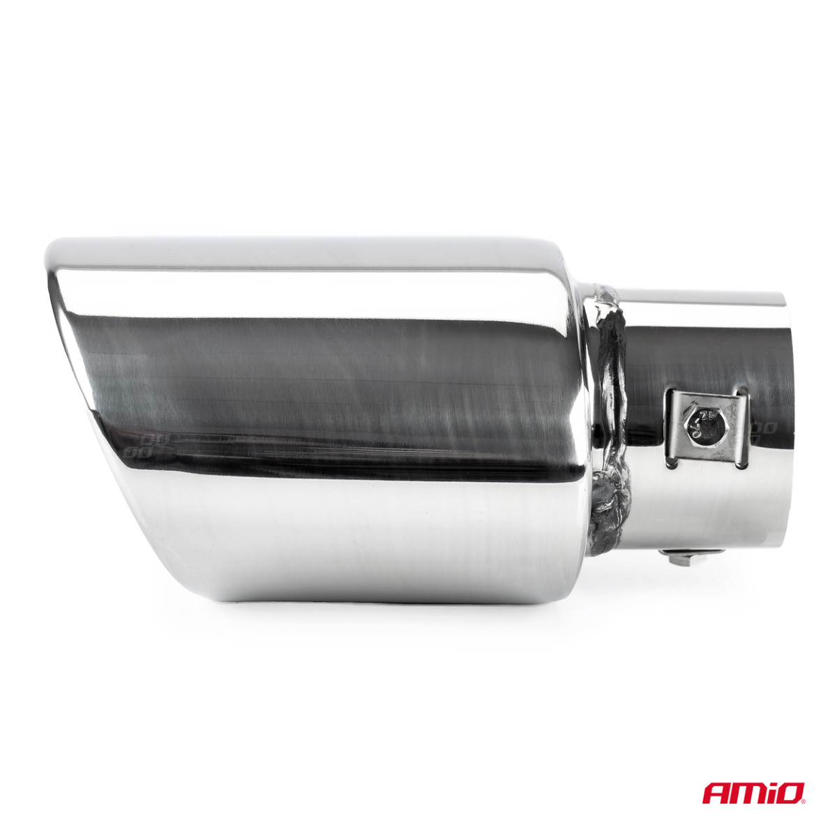 Muffler tip 33-55 mm, stainless steel, chrome plated, AMIO-01314