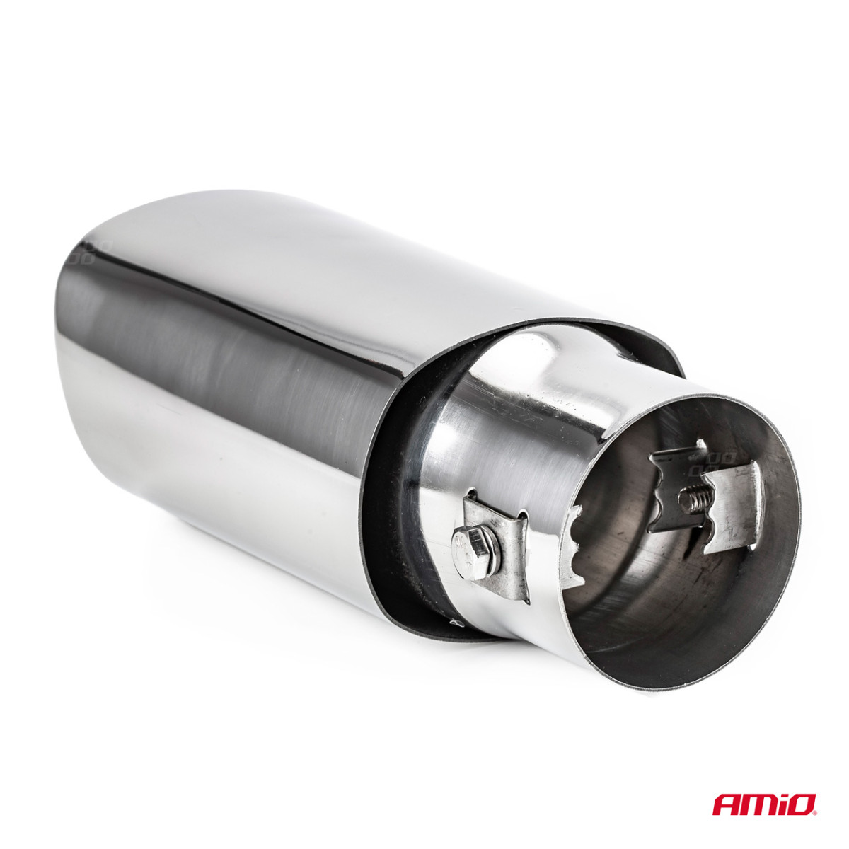 Muffler tip 30-48 mm, stainless steel, chrome plated, AMIO-01315