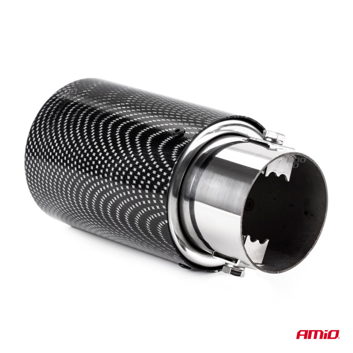 Muffler tip 35-50 mm, stainless steel, carbon, AMIO-01316