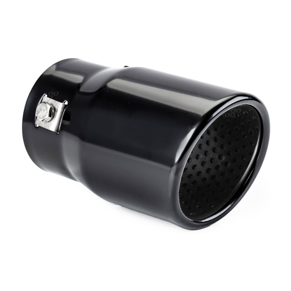 Muffler tip 43-62 mm, stainless steel, black, AMIO-01317