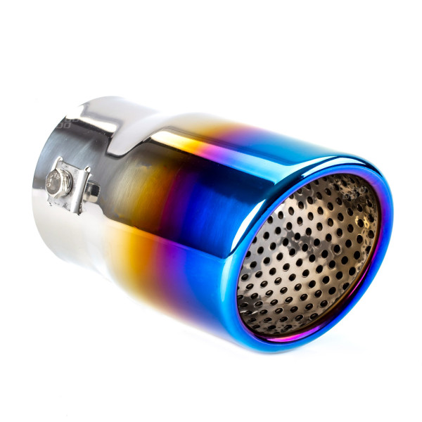 Muffler tip 43–62 mm, stainless steel, burnished metal effect, AMIO-02197