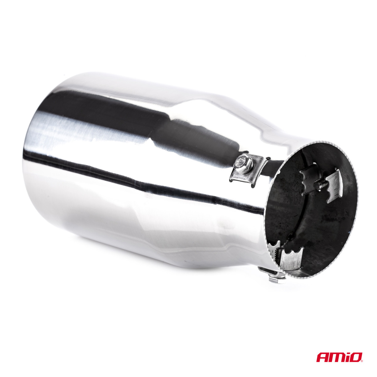 Muffler tip 50-65 mm, stainless steel, chrome plated, AMIO-01318