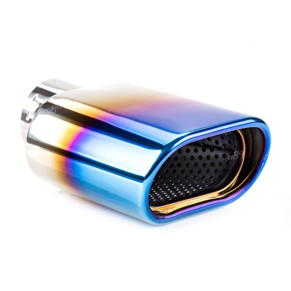 Muffler tip 33-50 mm, stainless steel, burnished metal effect, AMIO-02191