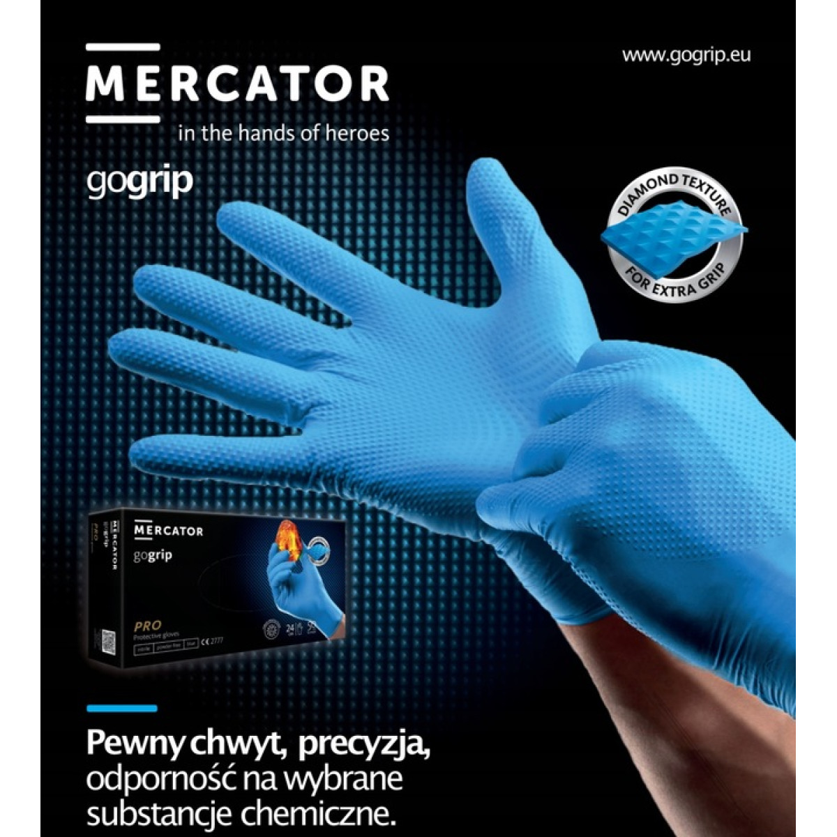 Nitrile gloves GoGrip blue, size XL, 50 pcs.