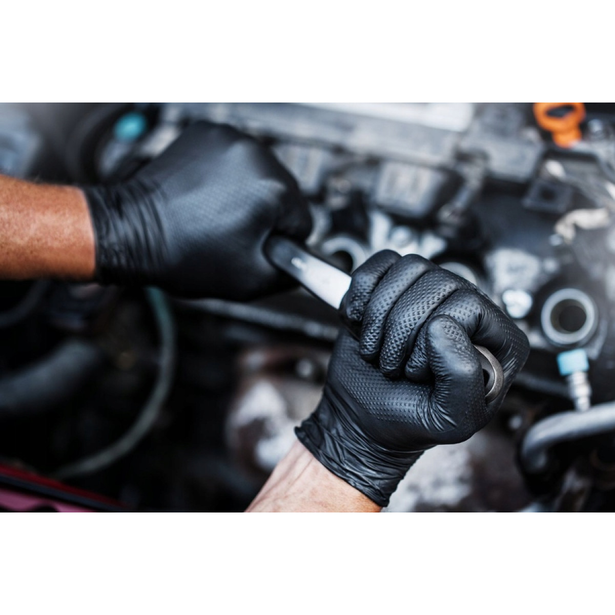 Nitrile gloves GoGrip black, size M, 50 pcs.