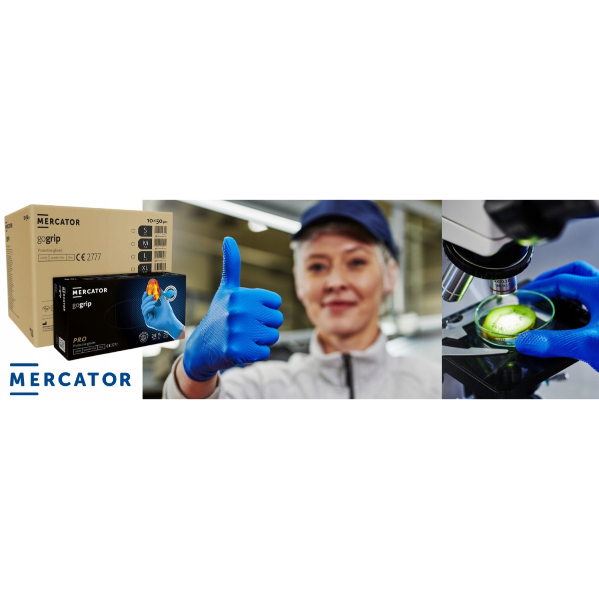 Nitrile gloves GoGrip blue, size L, 50 pcs.