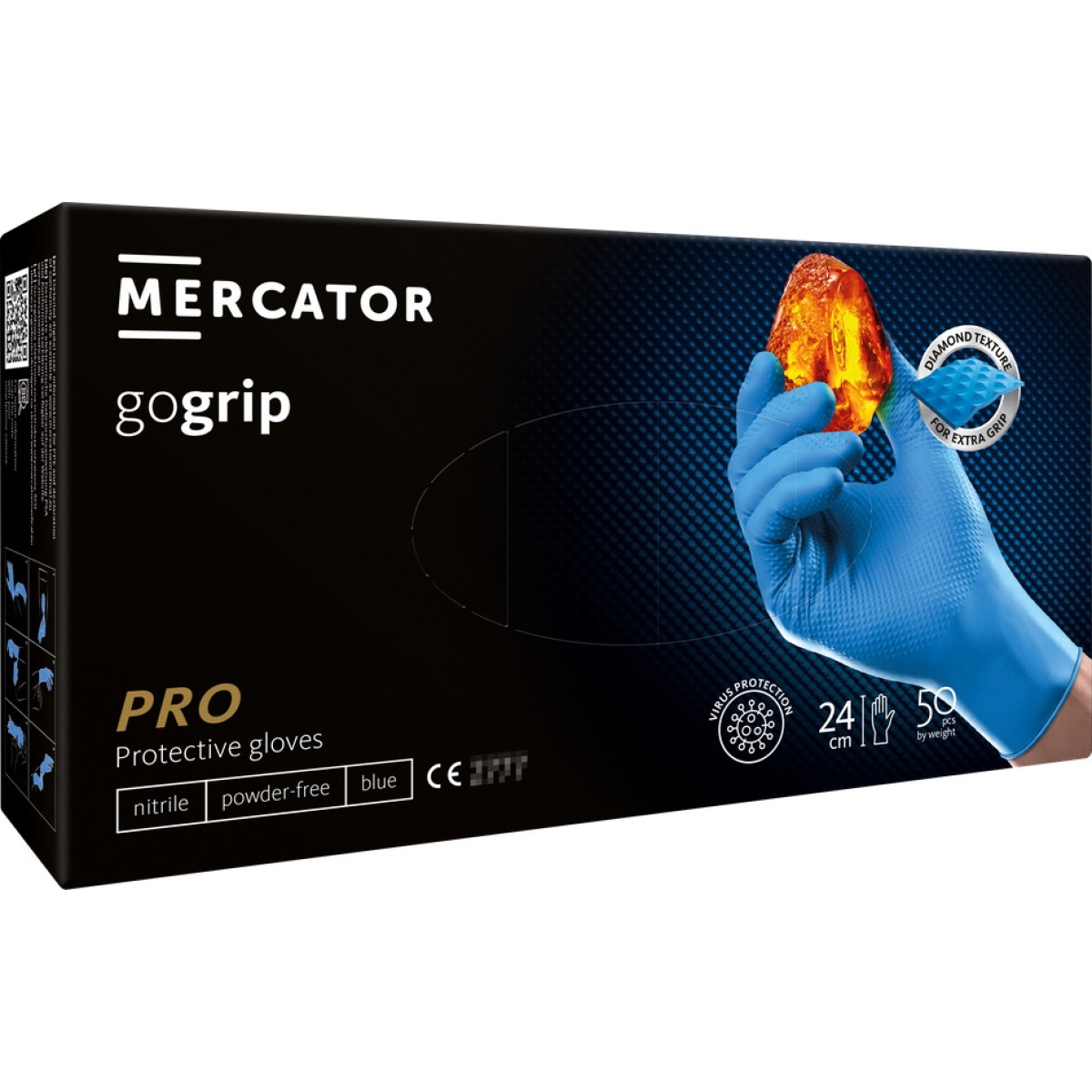 Nitrile gloves GoGrip blue, size L, 50 pcs.
