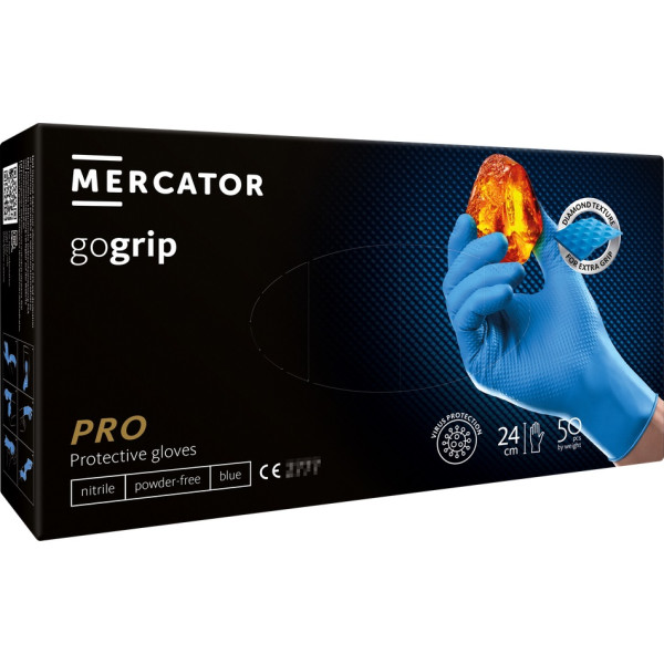 Nitrile gloves GoGrip blue, size M, 50 pcs. Nitrile gloves GoGrip blue, size M, 50 pcs.