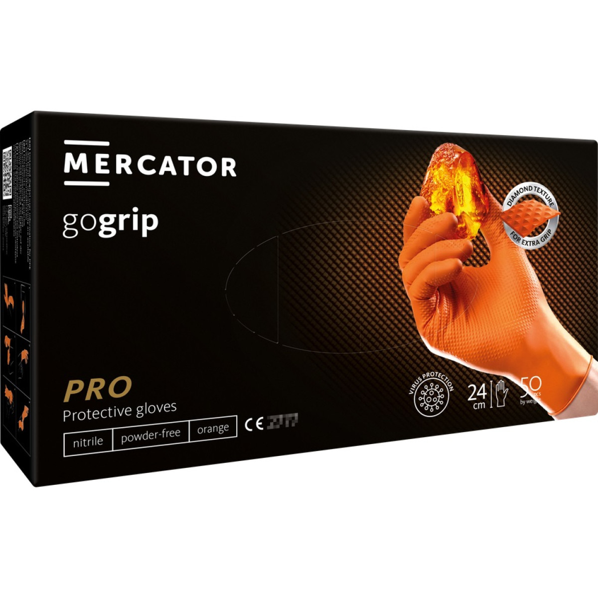 Nitrile gloves GoGrip Orange, size XXL, 50 pcs.