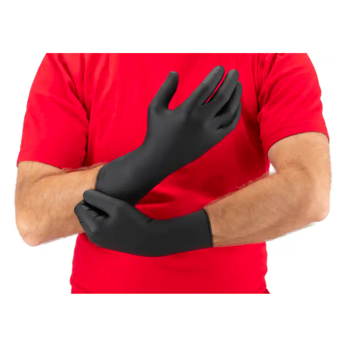 Nitrile gloves MERCATOR MOTO, black, L, 100 pcs.
