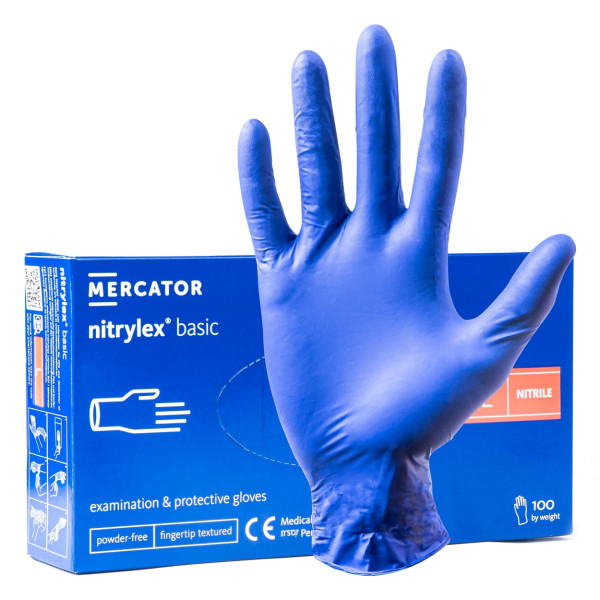 Protective nitrile gloves Nitrylex Basic, size L, 100 pcs.