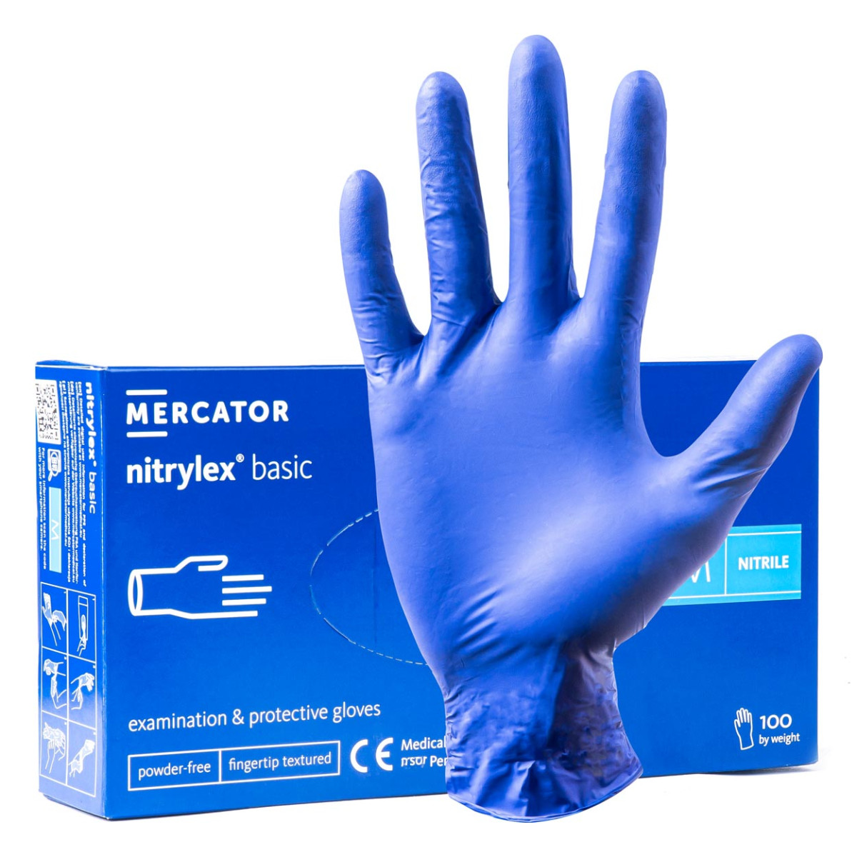 Protective nitrile gloves Nitrylex Basic, size M, 100 pcs.
