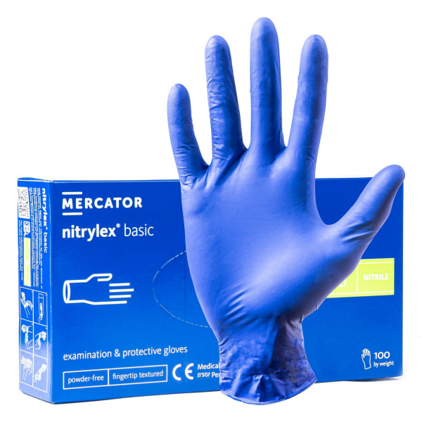 Protective nitrile gloves Nitrylex Basic, size S, 100 pcs.