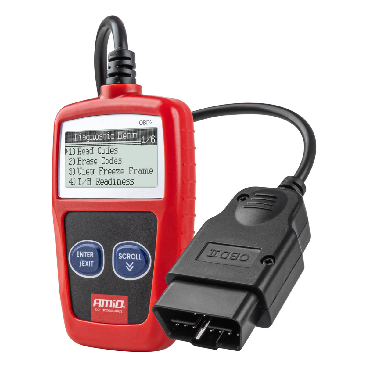 OBD2 diagnostic scanner AMIO-04729, 110.3×69.5×20.2 mm