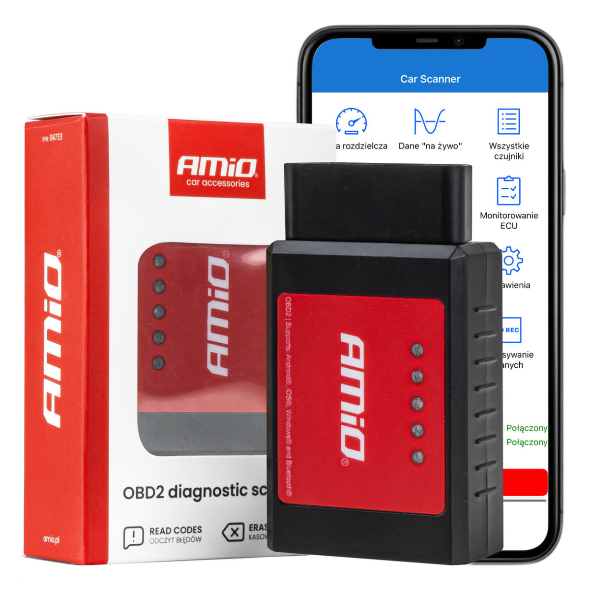 OBD2 BT XL diagnostic scanner (Bluetooth) AMIO-04733