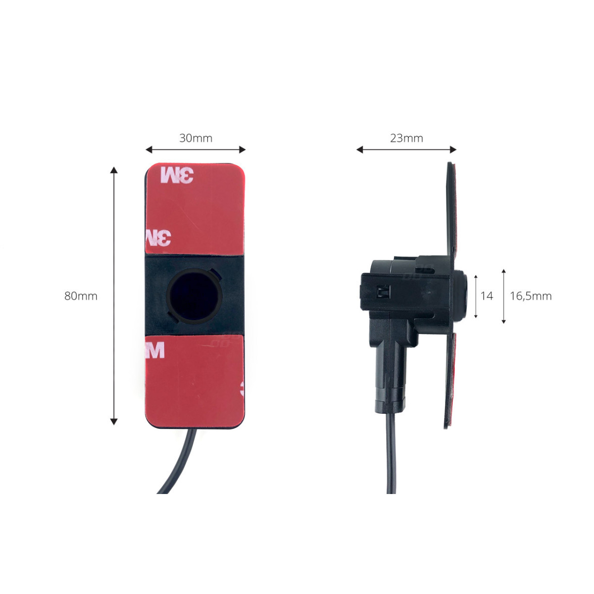 Parking assistance system 4.3 TFT02 with FLIP-UP CAM-310 camera, 4 black sensors, internal mounting 16.5 mm
