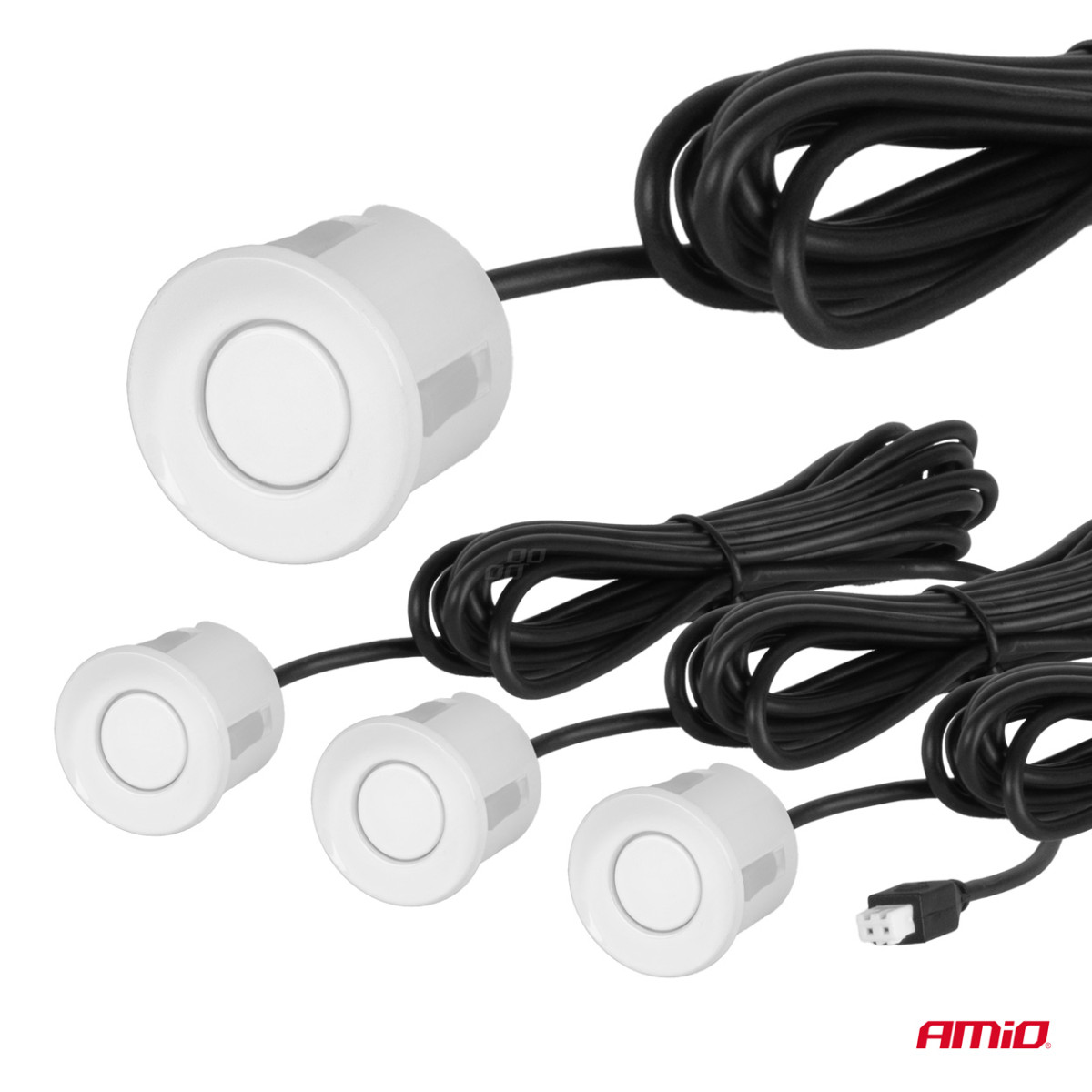 Parking assistance system LED, 4 white sensors 22 mm AMIO-01566