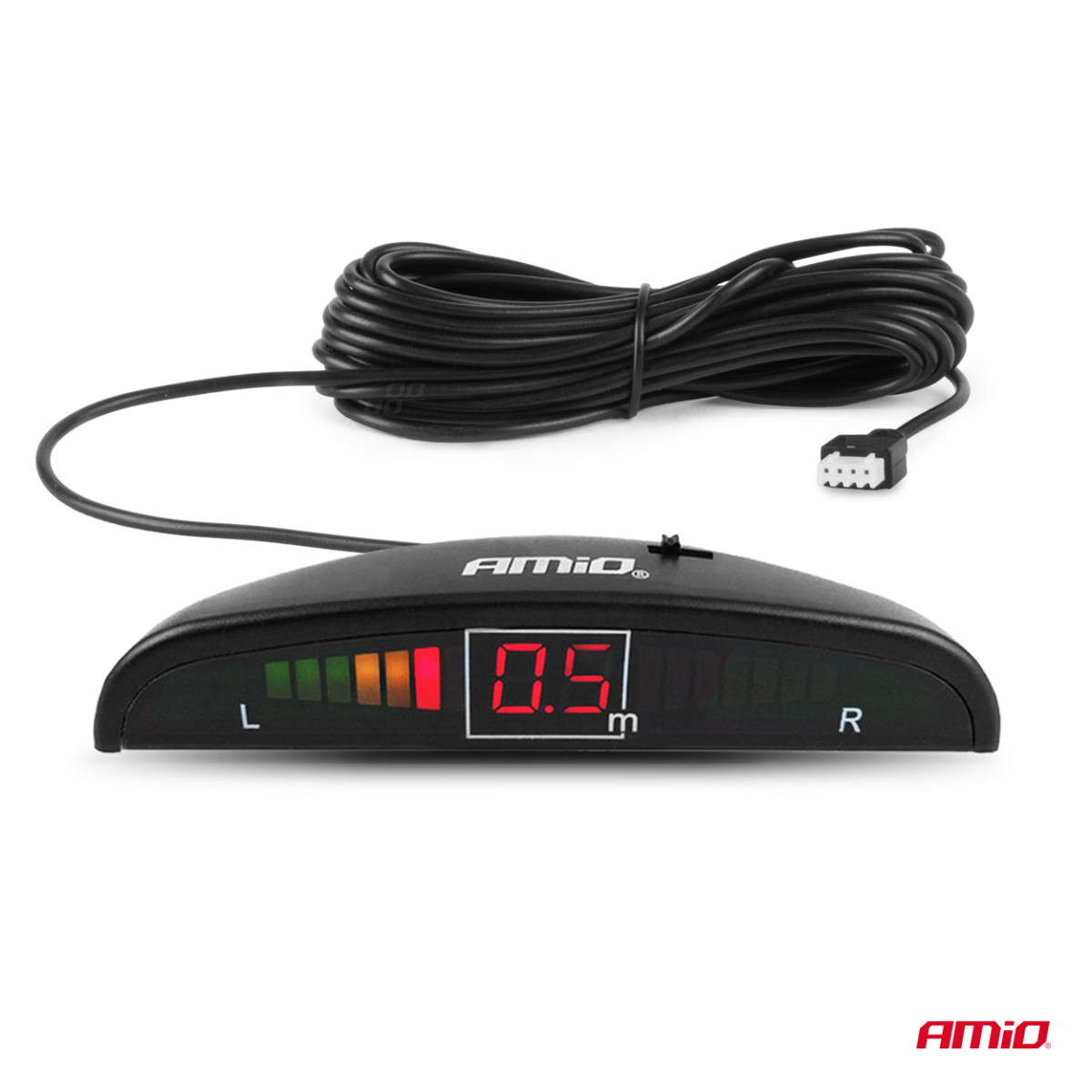 Parking assistance system LED, 8 black sensors, internal mounting 16.5 mm AMIO-02256