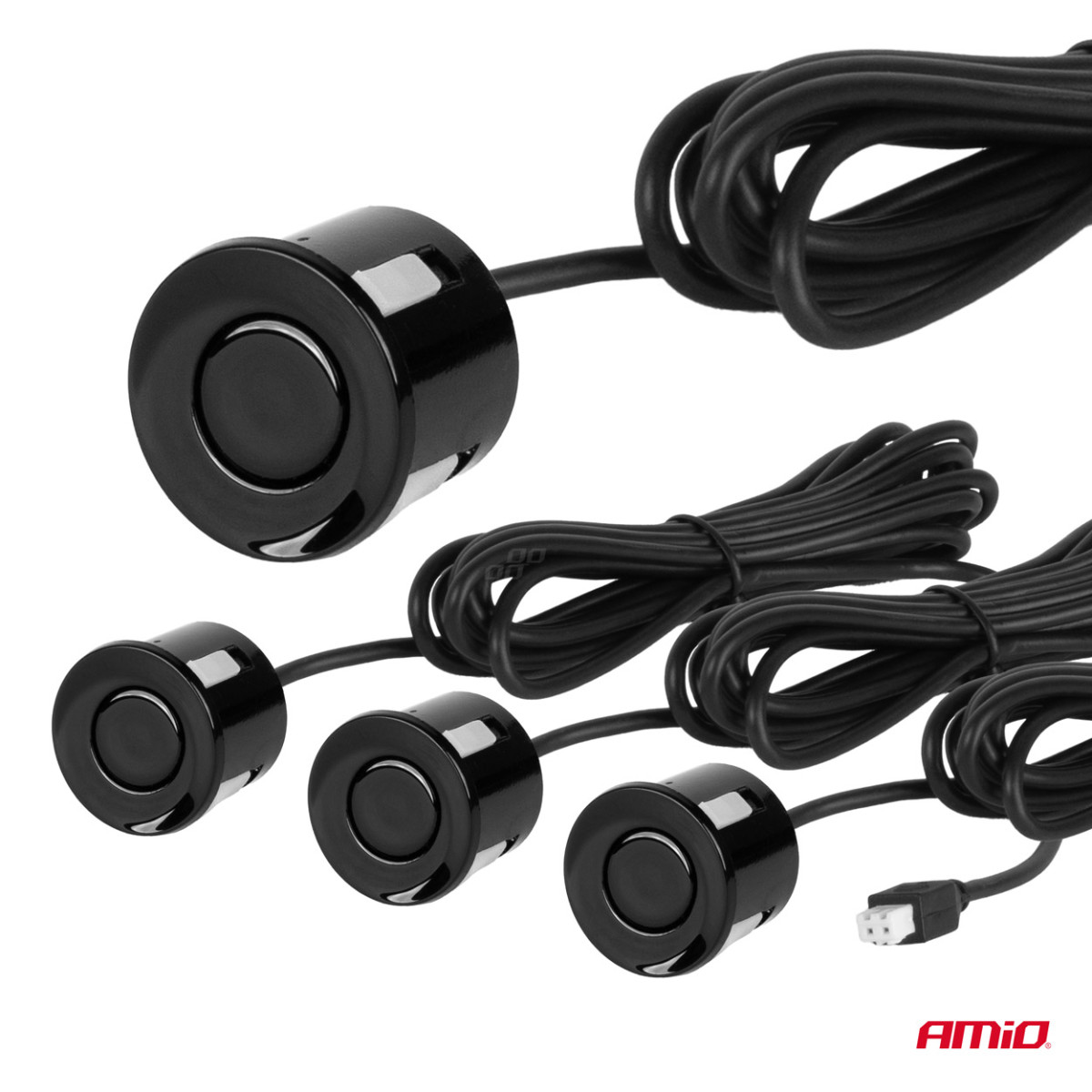 Parking assistance system LED COB, 4 black sensors 22 mm AMIO-02281