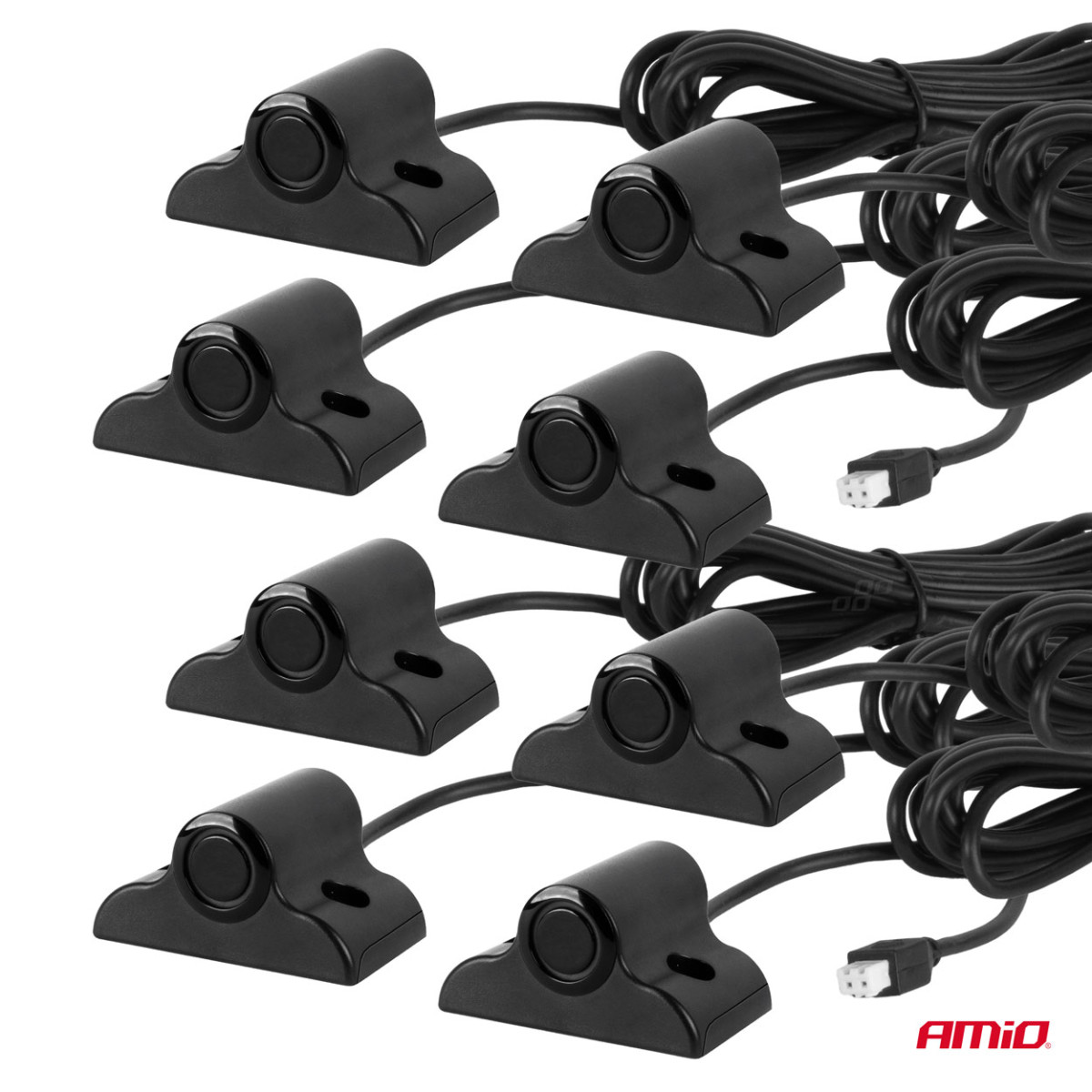 Parking assistance system LED-GRAF 3D, 8 black sensors 19 mm, for trucks AMIO-03195