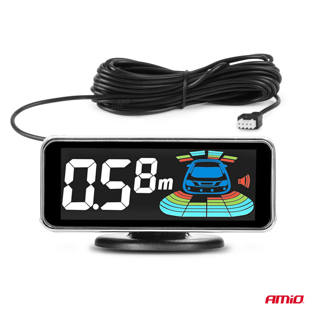 Parking assistance system LED-GRAF 3D, 8 silver sensors 21.5 mm AMIO-03193