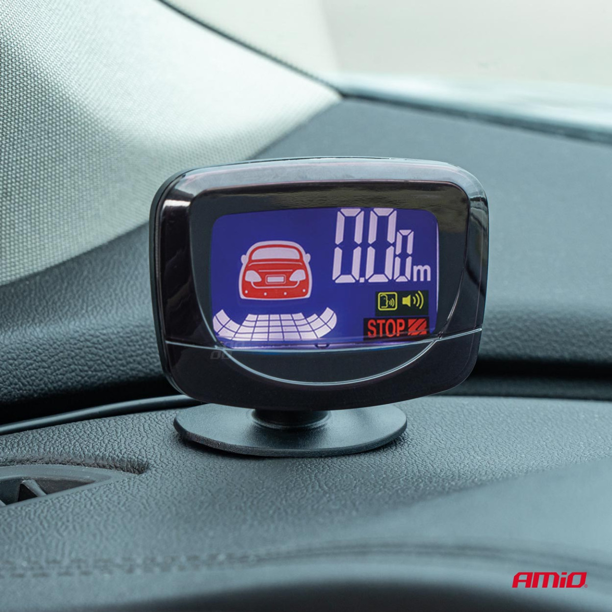 Parking assistance system LED-GRAF, 8 black sensors 22 mm AMIO-01559