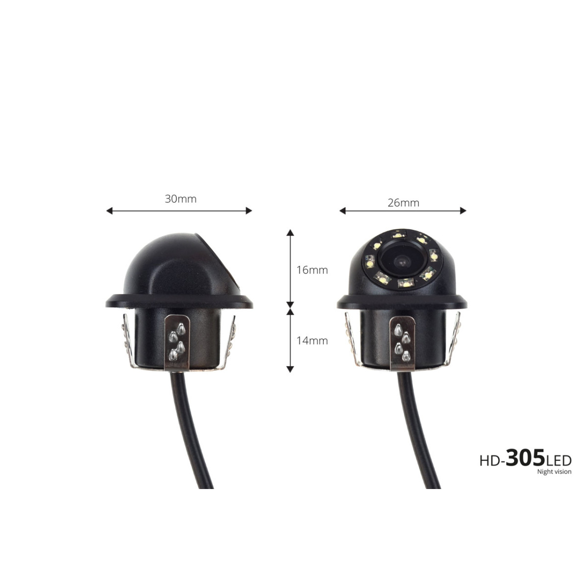 Parking assistance system TFT01 4.3" with HD-305 LED camera, 4 silver sensors 28 mm