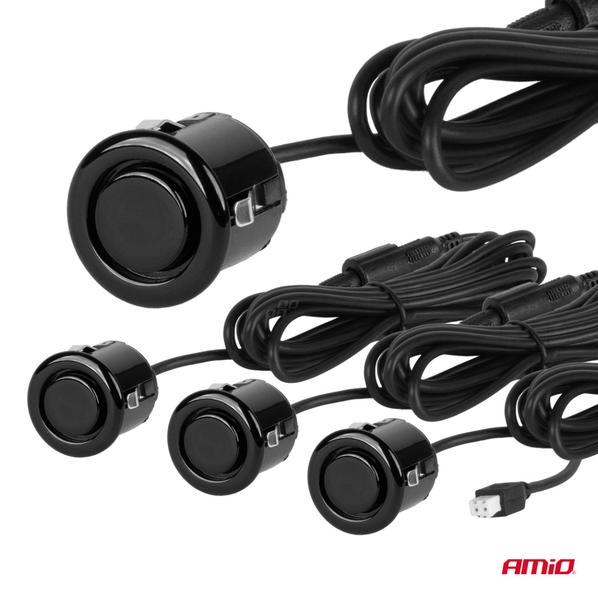 Parking assistance system LED COB, 4 black sensors GOLD 18 mm AMIO-02284