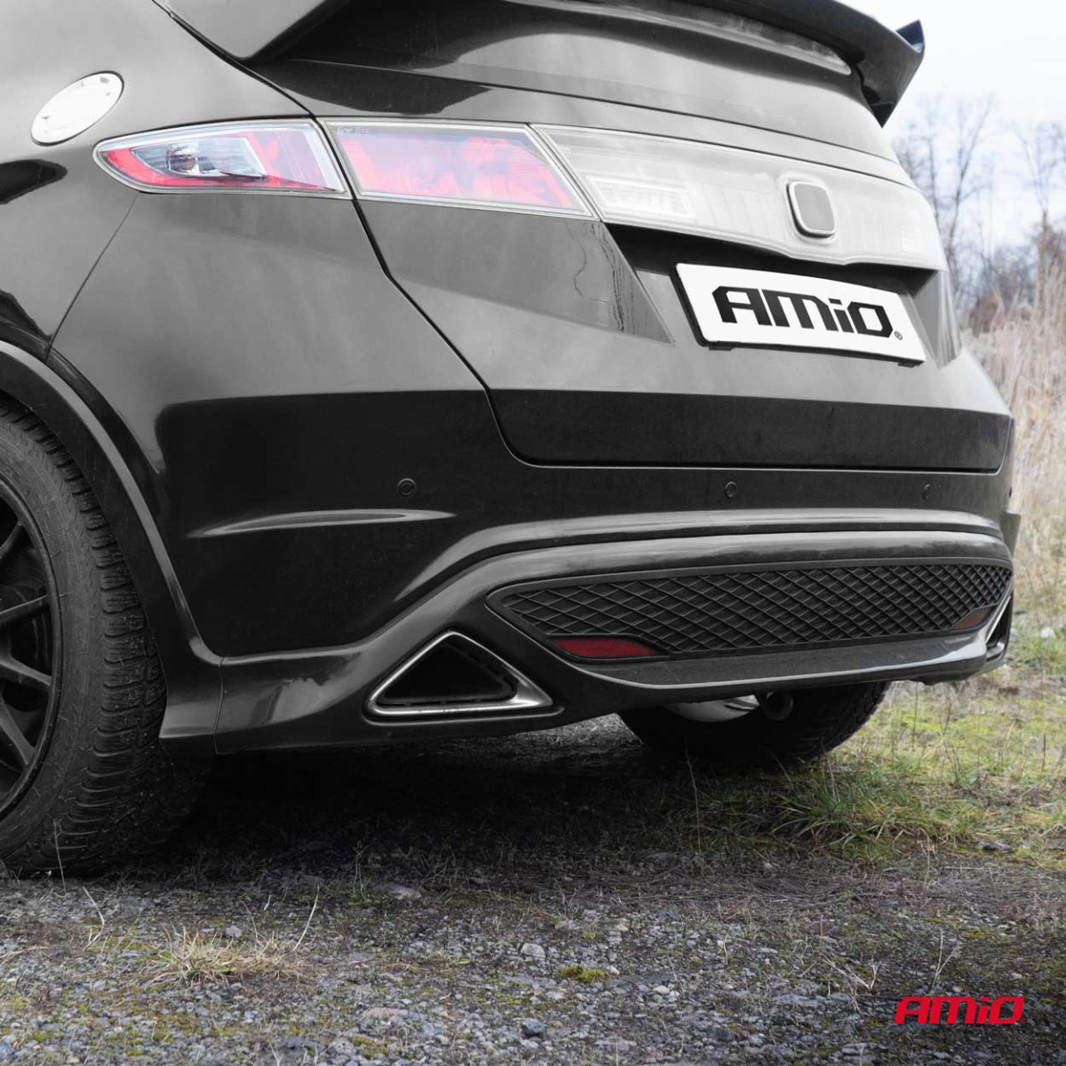 Parking assistance system with sound signal, 8 black sensors 22 mm AMIO-01575