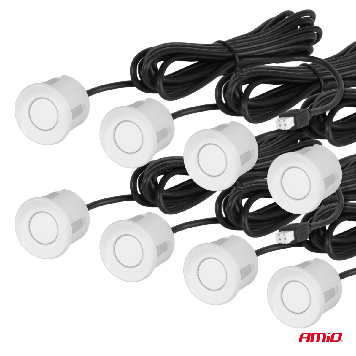 Parking assistance system LED, 8 white sensors 22 mm AMIO-01601