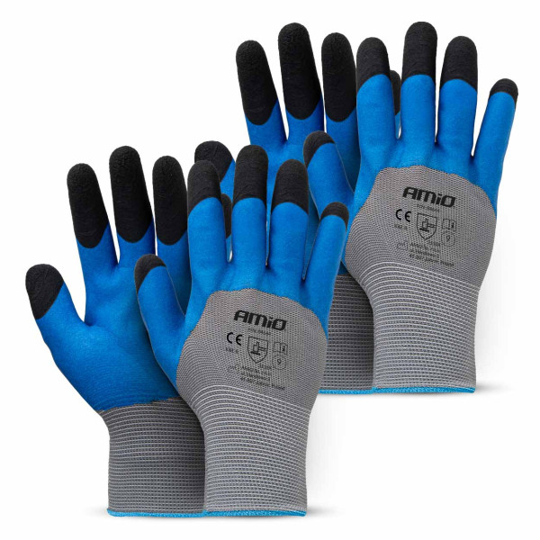 PE latex work gloves with 3/4 foam coating, size 9, 4 pcs. (2 pairs), 3131X