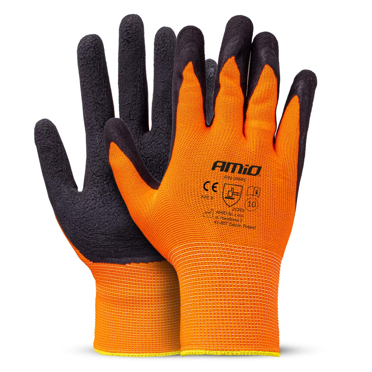 Protective polyester gloves with latex foam coating, size 10, 2 pairs (4 pcs.), 2132X, AMIO-04641